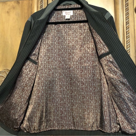 Penguin Authentic Original Men's Large Striped Zip Up Jacket Vintage - Picture 9 of 12